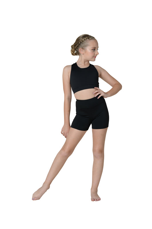 Black Spandex Shorts Tops On Pointe Dancewear
