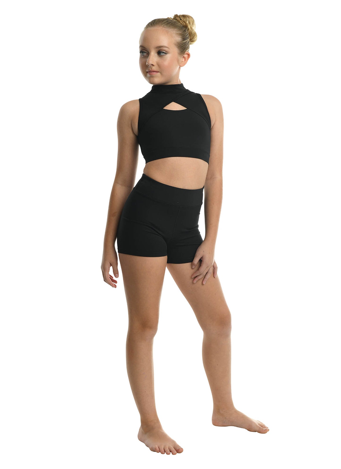 Kids Black High Neck Bra Top