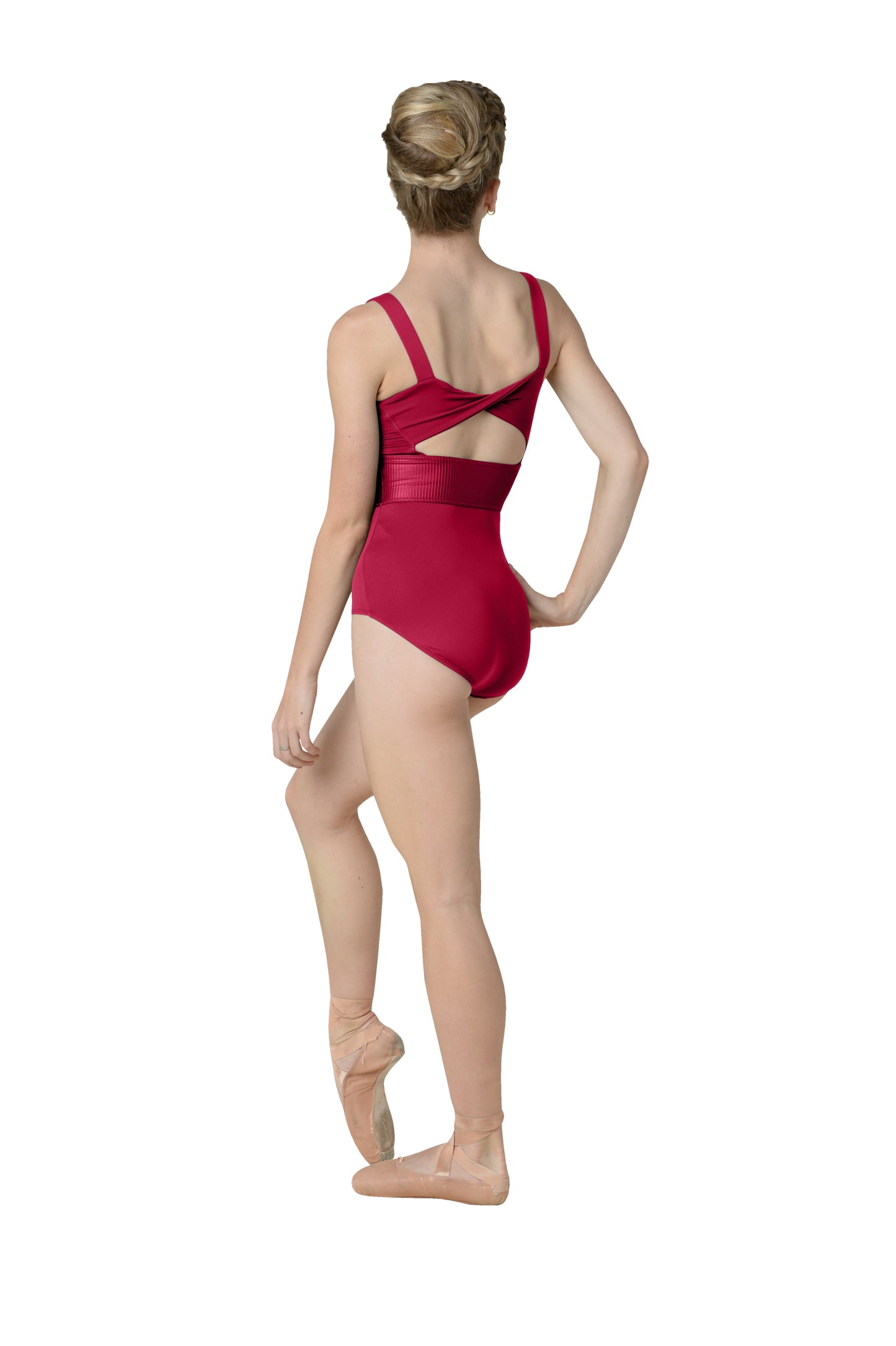 Adult Pinch Front Leotard W/ Ribbed Detailing