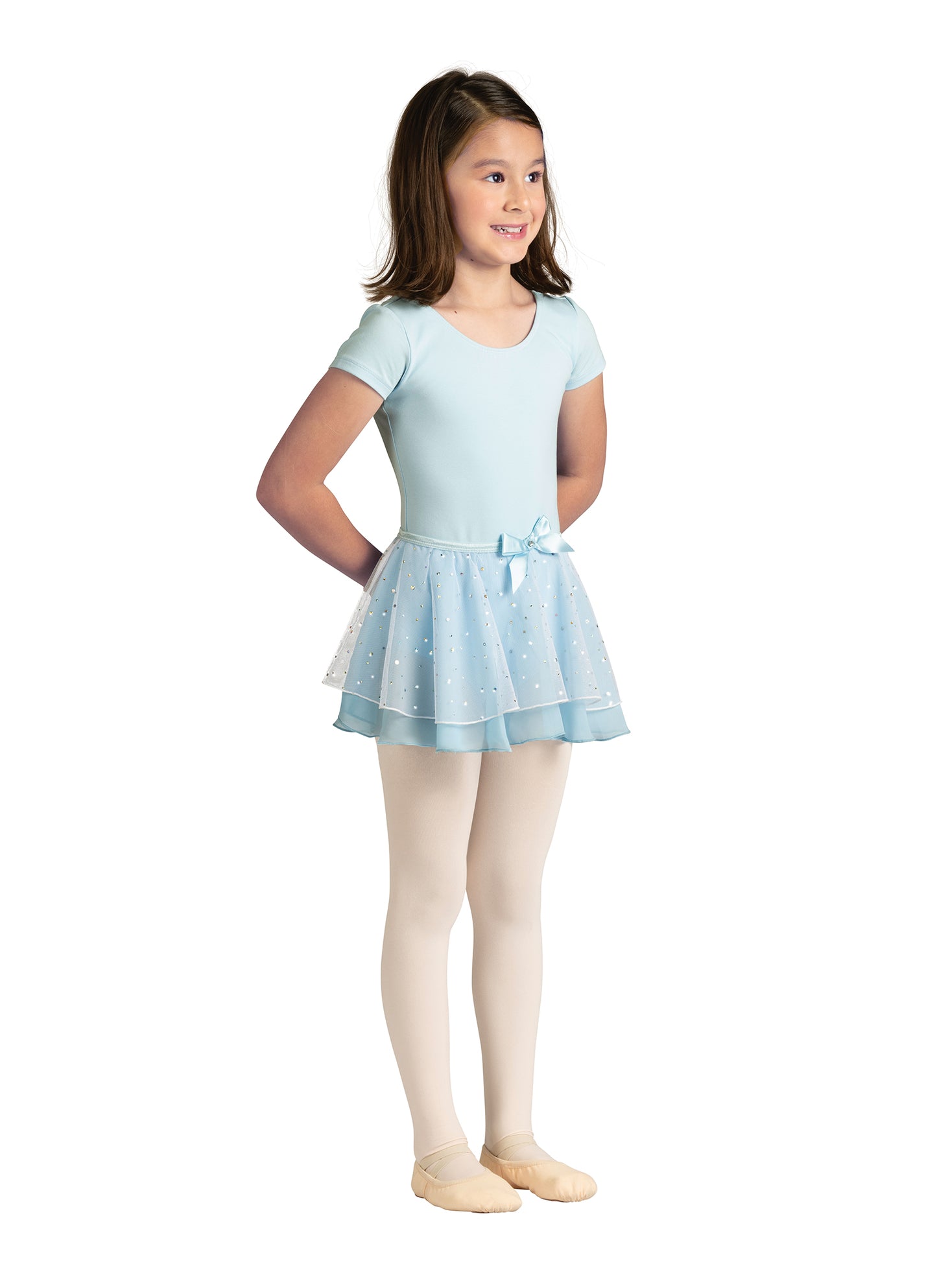 Kids Double Layer Skirt With Hologram Detail
