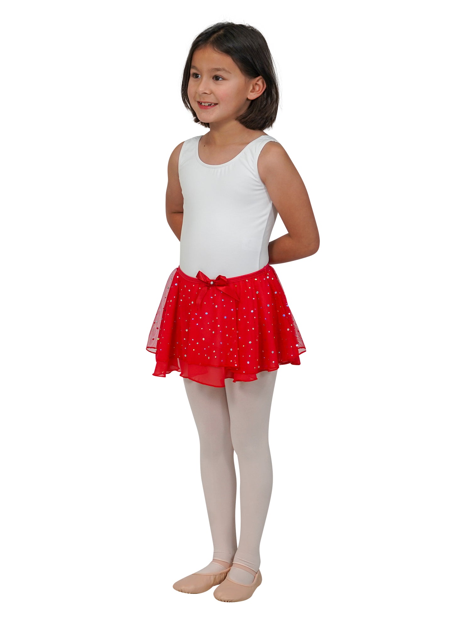 Kids Double Layer Skirt With Hologram Detail
