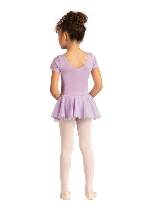 Kids Danznmotion Short Sleeve Dress With Hologram Skirt