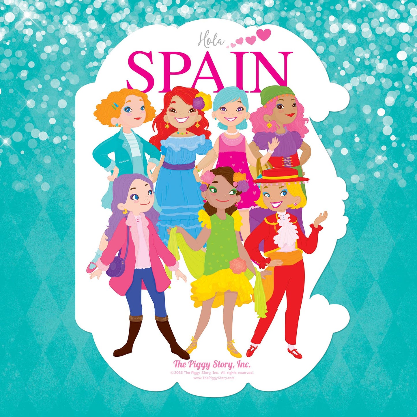 Little Fashionista Goes to SPAIN Coloring Book & Stickers