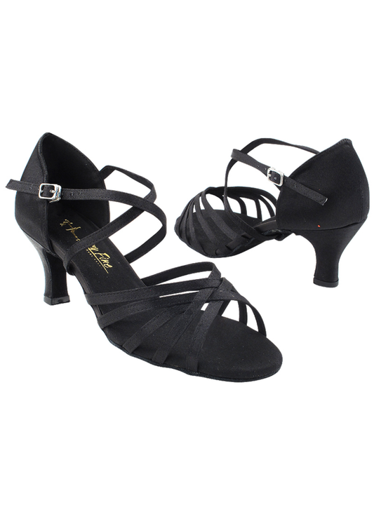 Ladies 2.5" Black Satin Ballroom Shoe