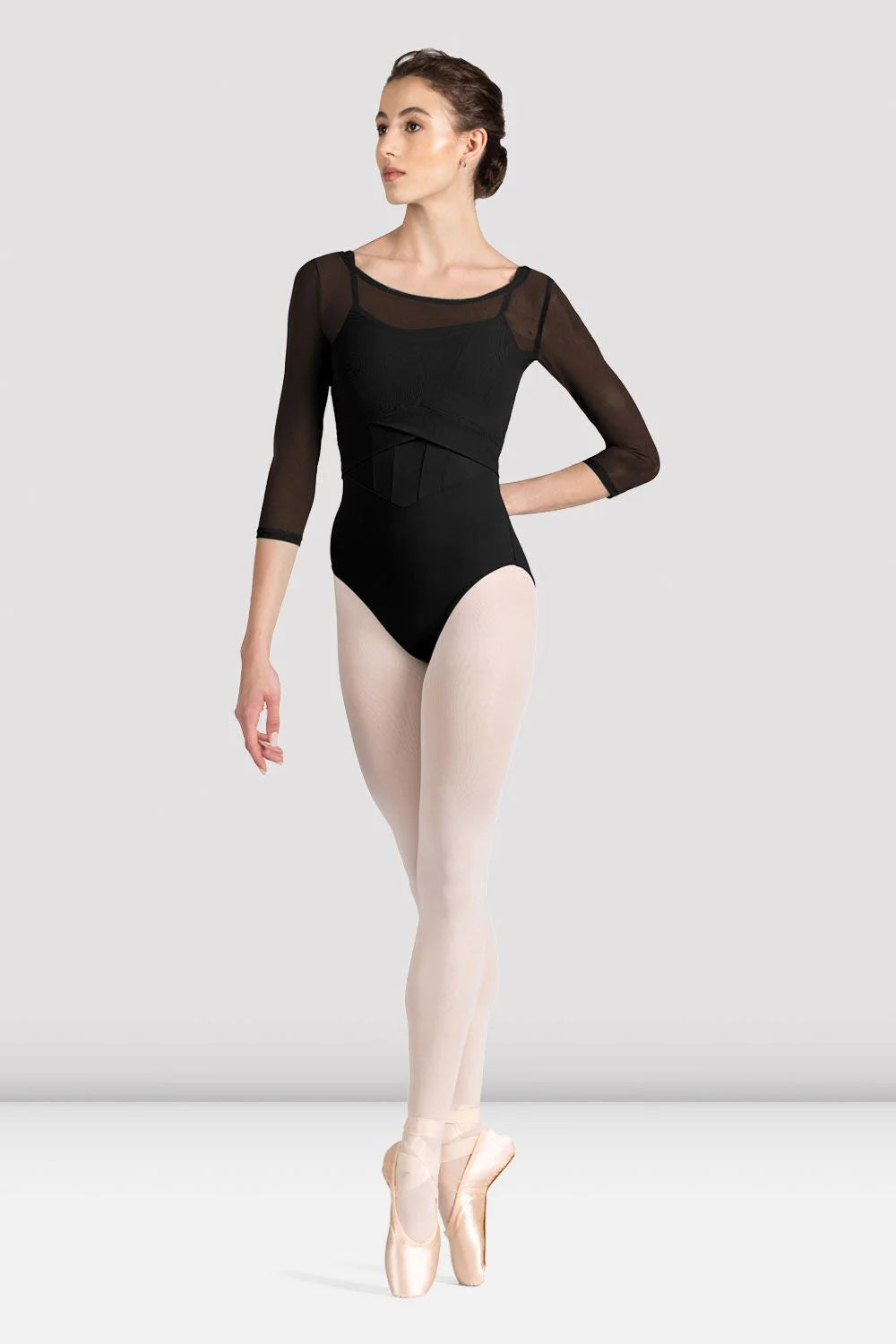 Bloch Ladies 3/4 Sleeve Mesh Top