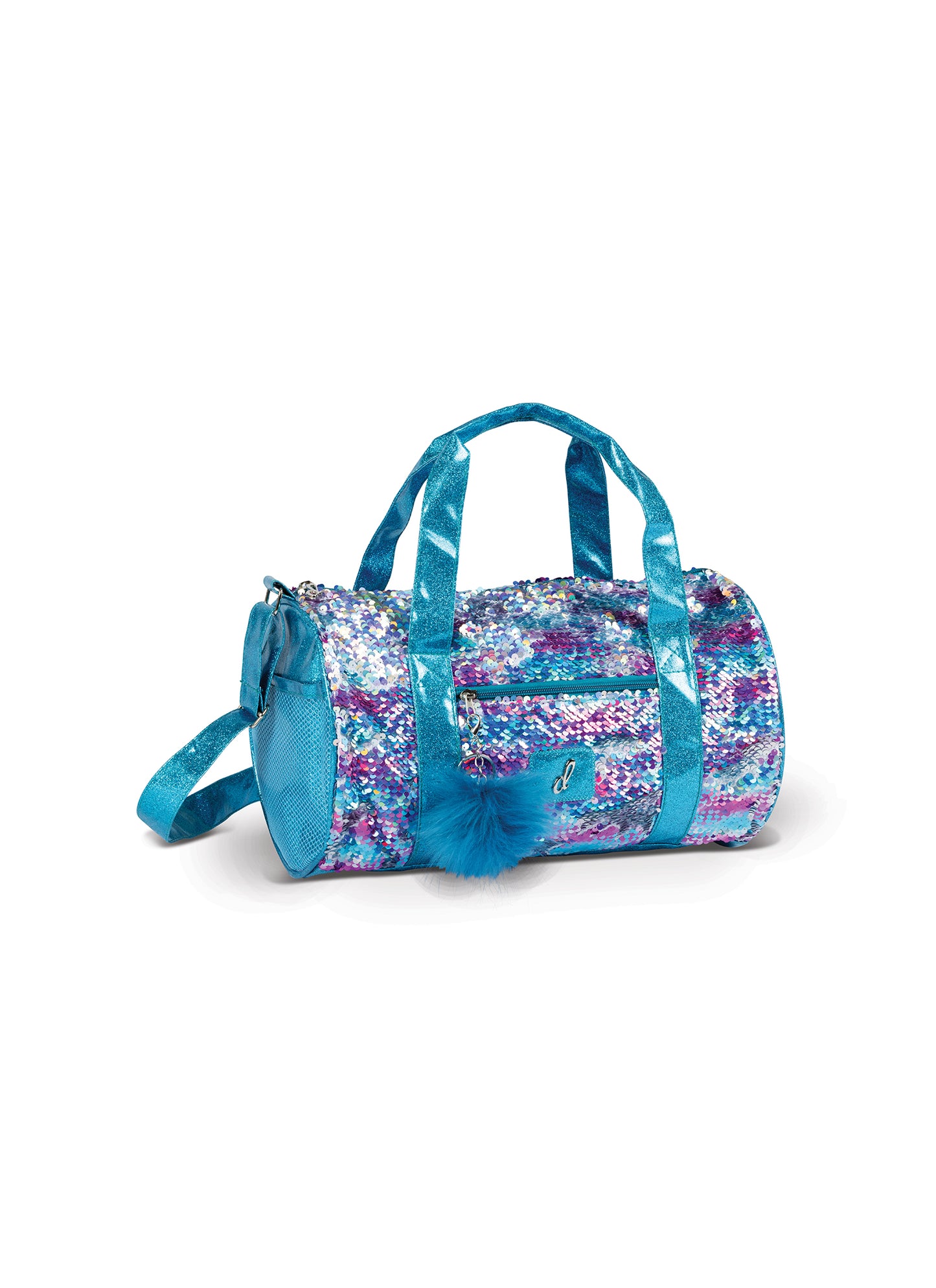 Turquoise Sparkly Sequin Duffle Bag