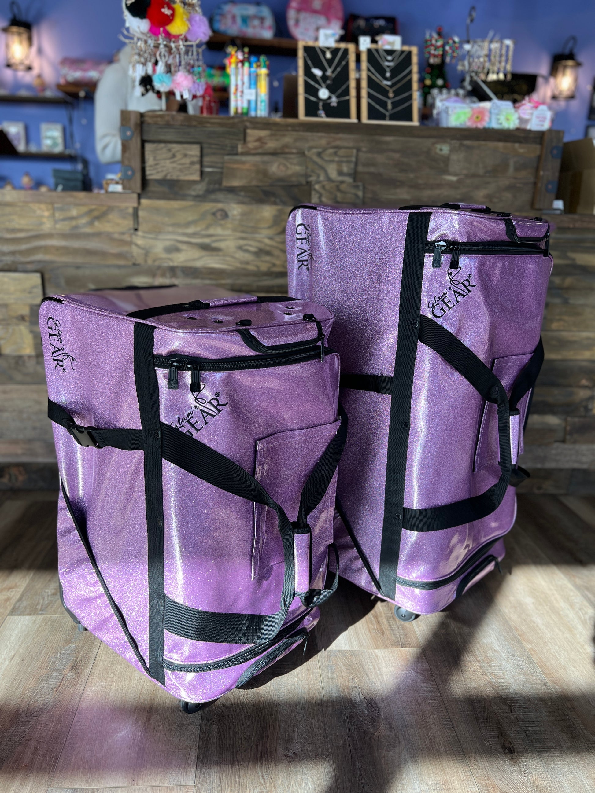 Large Glam'r Gear Mobile Changing Station Dance Duffel Bag with Built