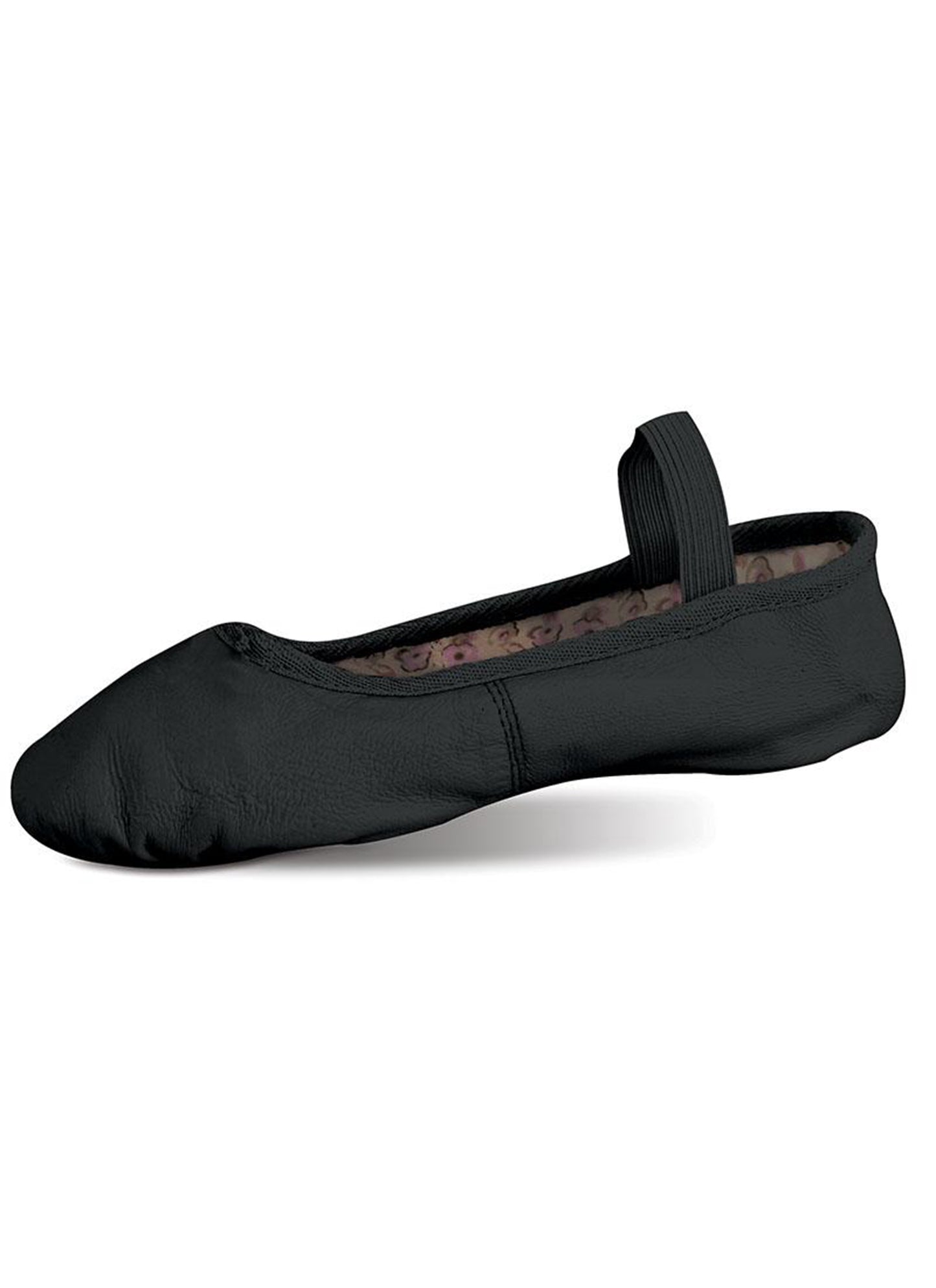 Danznmotion Black Leather Full Sole Ballet Shoe
