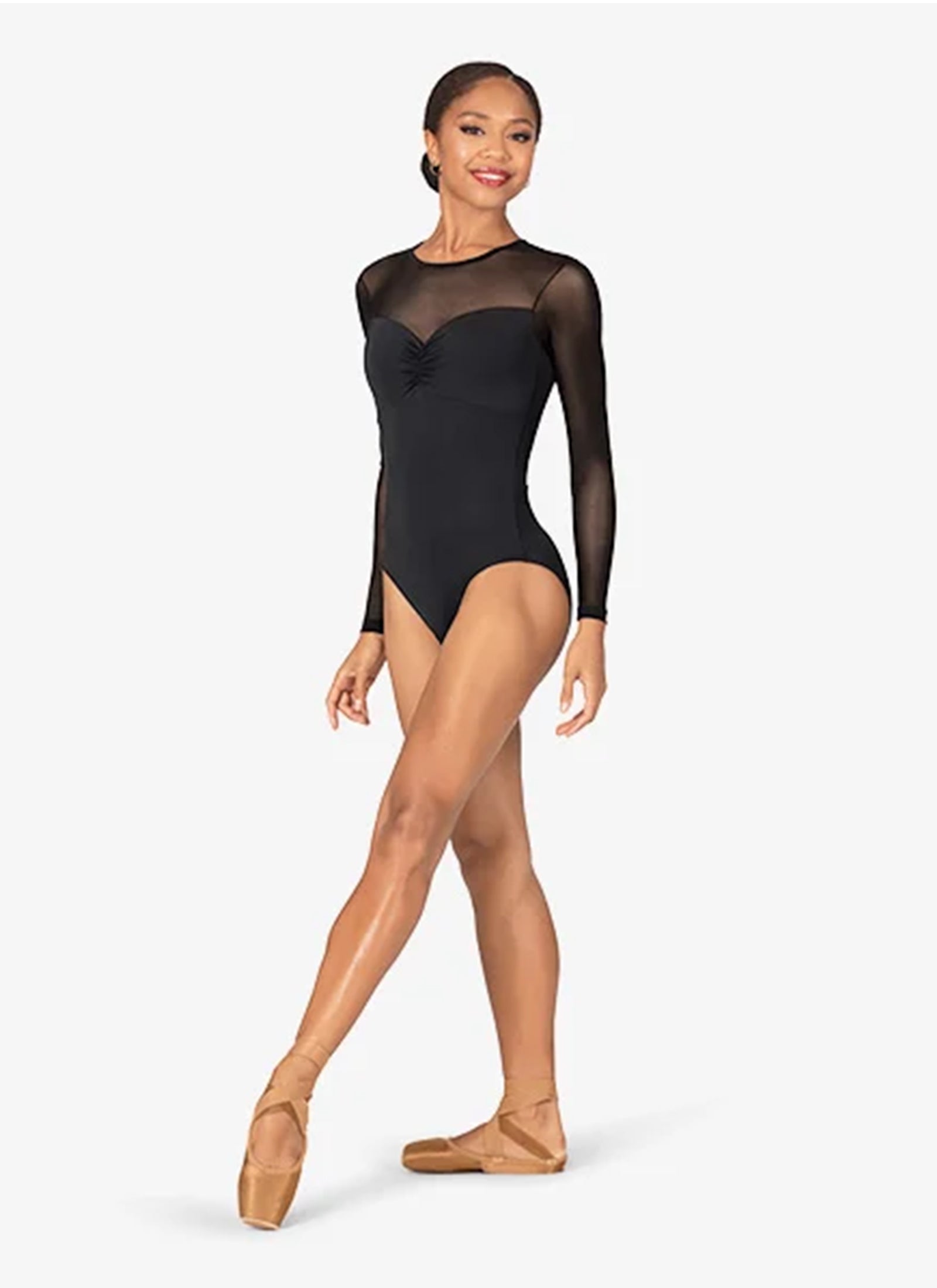 Long Sleeve Mesh Leotard 