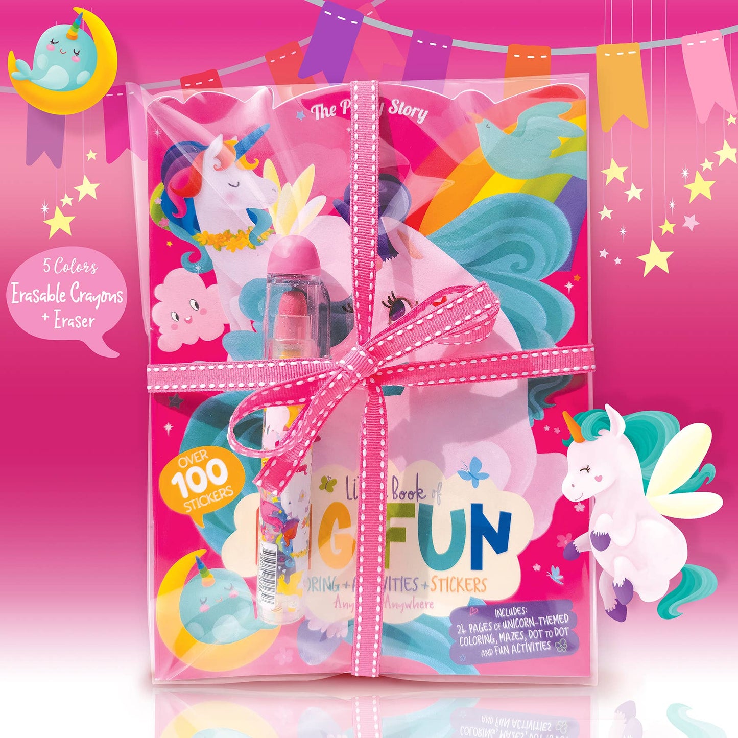 Unicorn Land Activity Book and Stackable Crayon Gift Pack