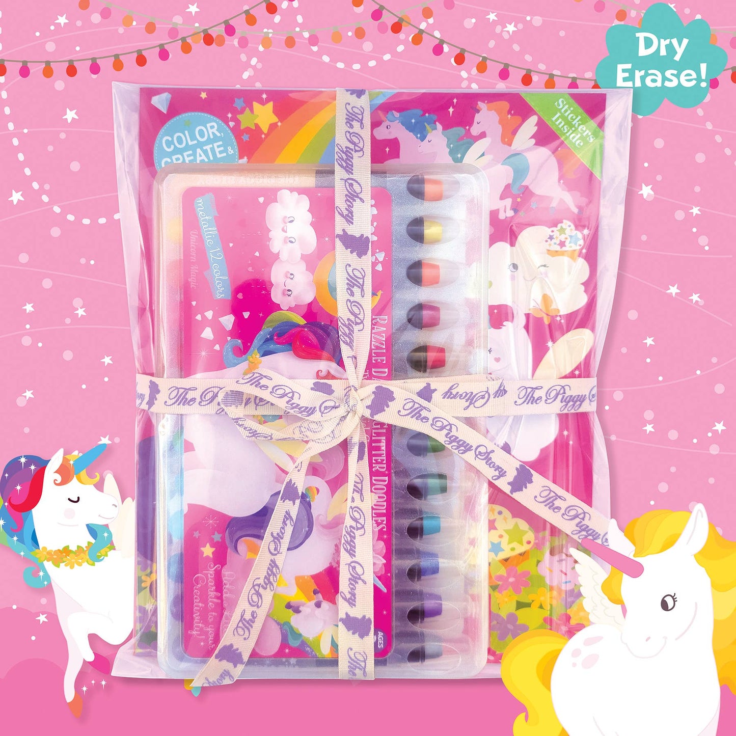 Glitter Unicorn Dry Erase Coloring Gift Set