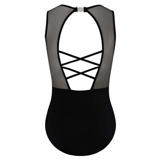 Girls Black Mesh Leotard